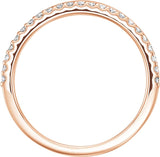 14K Gold Round Natural Diamond Criss-Cross Ring IV - Rose Gold - view 2