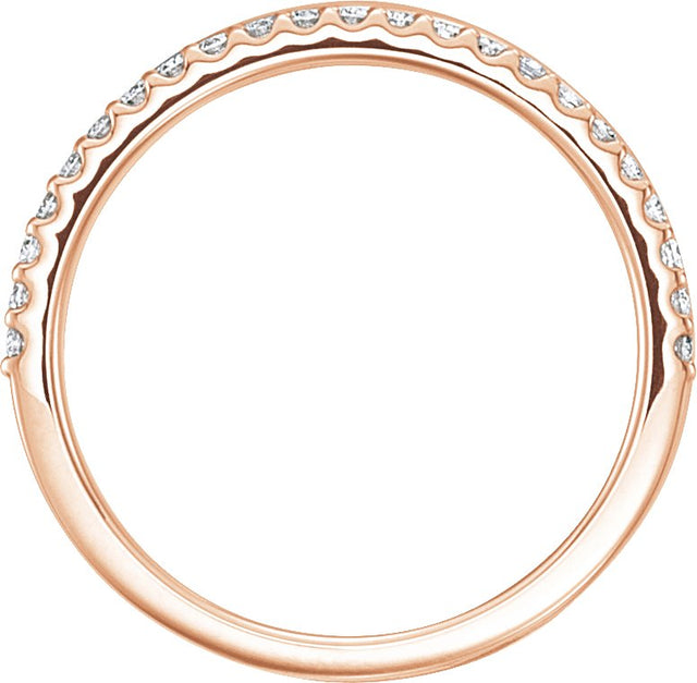 14K Gold Round Natural Diamond Criss-Cross Ring IV - Rose Gold - view 2