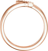 14K Gold Round Natural Diamond Bar Ring - Rose Gold - view 2