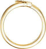 14K Gold Round Natural Diamond Bar Ring - Yellow Gold - view 2