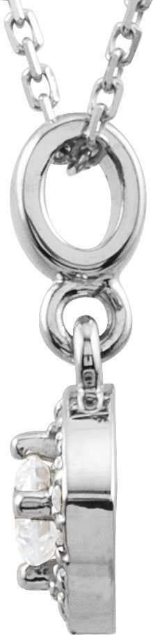 14K Gold Round Natural Diamond Halo-Style Necklace or Pendant – up to 1/3 CTW - White Gold - view 2