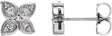 Platinum Round Natural Diamond Leaf Earrings