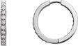 Platinum Round Natural Diamond Inside-Outside Hoop Earrings – 1.8mm Stones