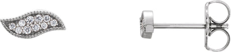 Platinum Round Natural Diamond Geometric Earrings