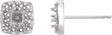 Platinum Square Natural Diamond Halo-Style Earrings