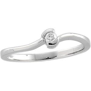 14K Gold Round Natural Diamond Accented Ring – 2.7mm Stones - White Gold