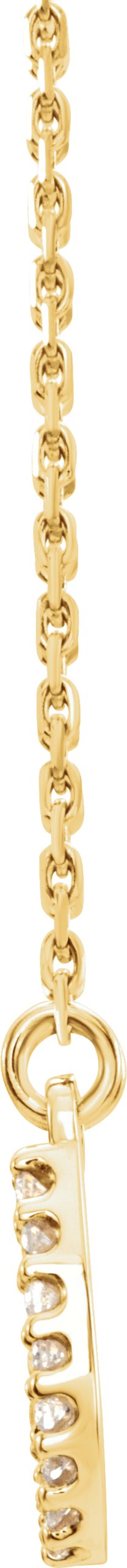 14K Gold Round Natural Diamond Horseshoe Necklace - Yellow Gold - view 2