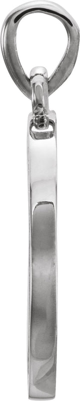 Platinum Round Natural Diamond Engravable Halo-Style Necklace or Pendant - view 2