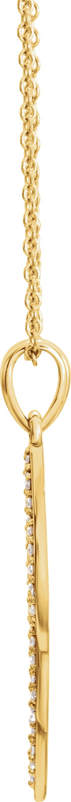 14K Gold Feather Necklace or Pendant - Yellow Gold - view 2