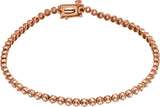 14K Gold Round Natural Diamond Line Bracelet – 1.5mm Stones - Rose Gold