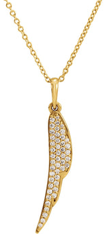 14K Gold Feather Necklace or Pendant - Yellow Gold