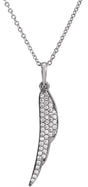 14K Gold Feather Necklace or Pendant - White Gold