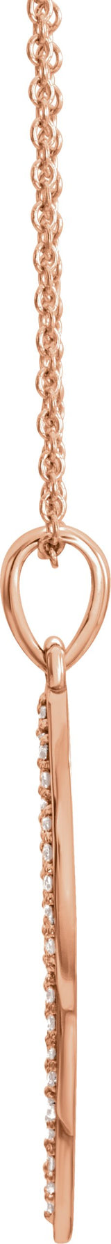 14K Gold Feather Necklace or Pendant - Rose Gold - view 2
