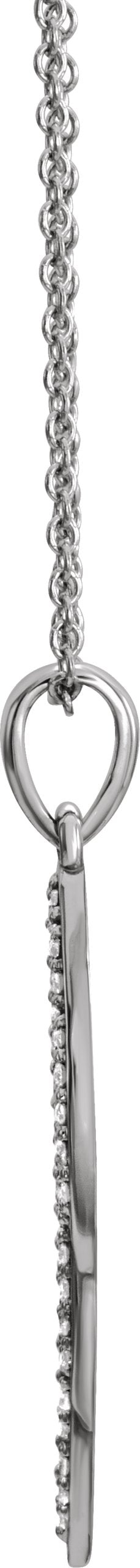 14K Gold Feather Necklace or Pendant - White Gold - view 2