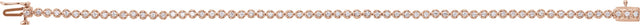 14K Gold Round Natural Diamond Line Bracelet – 1.5mm Stones - Rose Gold - view 3