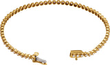 14K Gold Round Natural Diamond Line Bracelet – 1.5mm Stones - Yellow Gold - view 3