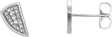 14K Gold Round Natural Diamond Geometric Earrings VI - White Gold
