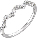 Platinum Round Natural Diamond Stackable Ring
