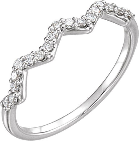 Platinum Round Natural Diamond Stackable Ring