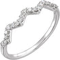 Platinum Round Natural Diamond Stackable Ring