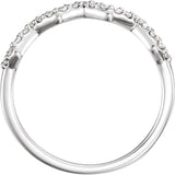 Platinum Round Natural Diamond Stackable Ring - view 2