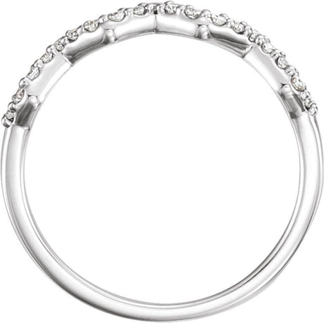 Platinum Round Natural Diamond Stackable Ring - view 2