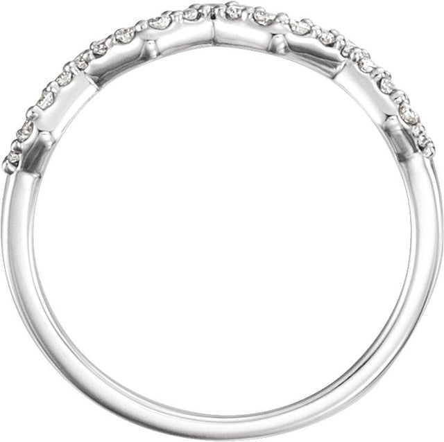 Platinum Round Natural Diamond Stackable Ring - view 2