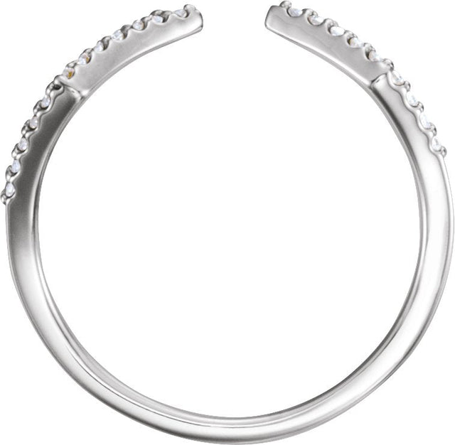 14K Gold Round Natural Diamond Geometric Ring – 1mm Stones - White Gold - view 2