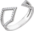 Platinum Round Natural Diamond Geometric Ring – 1mm Stones