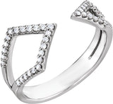 Platinum Round Natural Diamond Geometric Ring – 1mm Stones