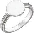 Platinum Natural Diamond Round Signet Ring