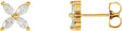 14K Gold Marquise Natural Diamond Cluster Earrings - Yellow Gold