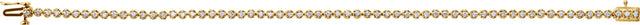 14K Gold Round Natural Diamond Line Bracelet – 1.5mm Stones - Yellow Gold - view 2