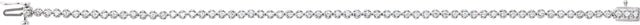 14K Gold Round Natural Diamond Line Bracelet – 1.5mm Stones - White Gold - view 4