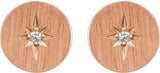 14K Gold Round Natural Diamond Accented Earrings II - Rose Gold - view 2