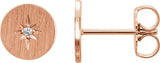 14K Gold Round Natural Diamond Accented Earrings II - Rose Gold