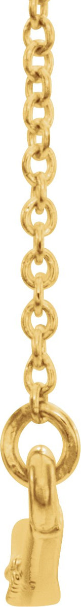 14K Gold Curved Bar Necklace - Yellow Gold - view 2