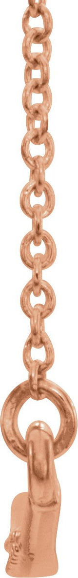 14K Gold Curved Bar Necklace - Rose Gold - view 2