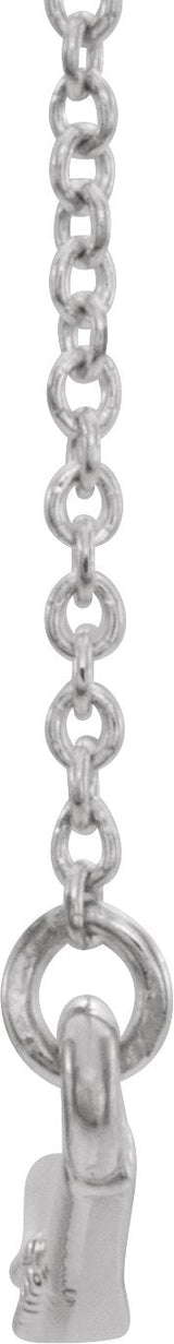 Platinum Curved Bar Necklace - view 2