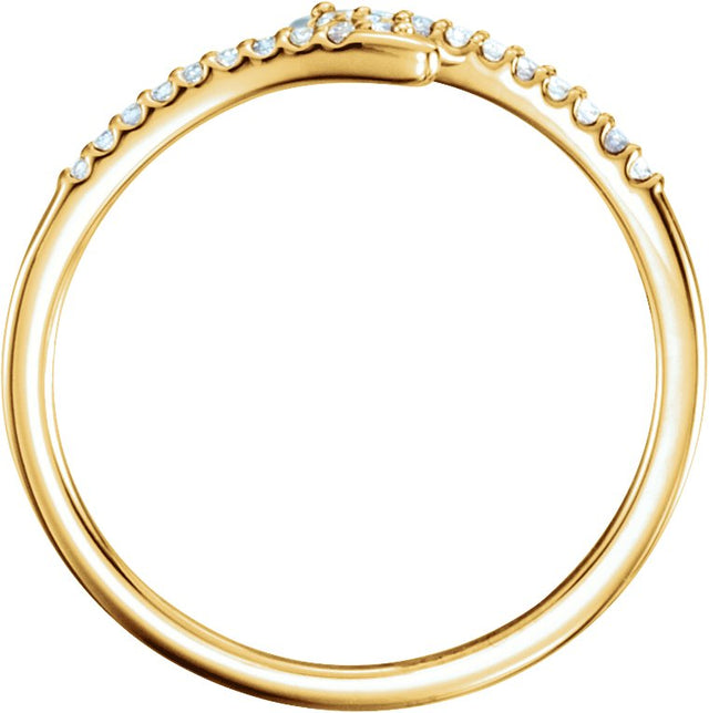 14K Gold Round Natural Diamond Stackable Ring – 1.3mm Stones - Yellow Gold - view 2