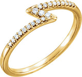 14K Gold Round Natural Diamond Stackable Ring – 1.3mm Stones - Yellow Gold