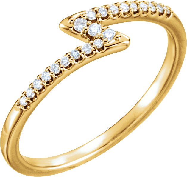 14K Gold Round Natural Diamond Stackable Ring – 1.3mm Stones - Yellow Gold