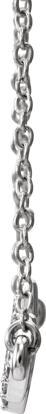 14K Gold Round Natural Diamond Heartbeat Necklace - White Gold - view 2