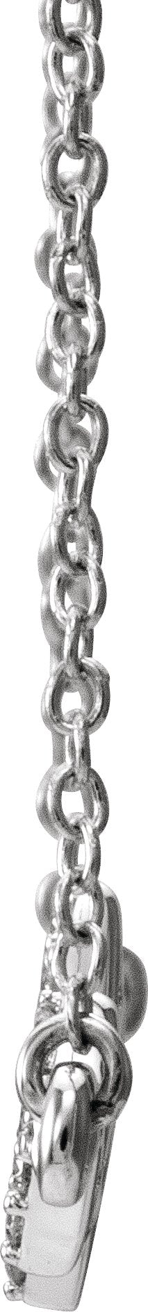 14K Gold Round Natural Diamond Heartbeat Necklace - White Gold - view 2