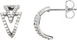 Platinum Round Natural Diamond Geometric Hoop Earrings