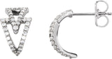 Platinum Round Natural Diamond Geometric Hoop Earrings