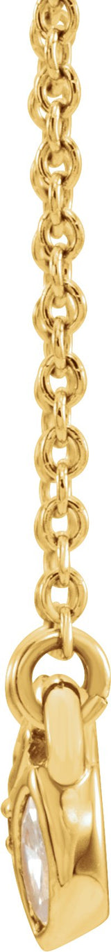 14K Gold Marquise Natural Diamond Cluster Necklace - Yellow Gold - view 2