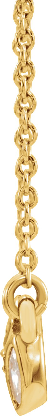 14K Gold Marquise Natural Diamond Cluster Necklace - Yellow Gold - view 2