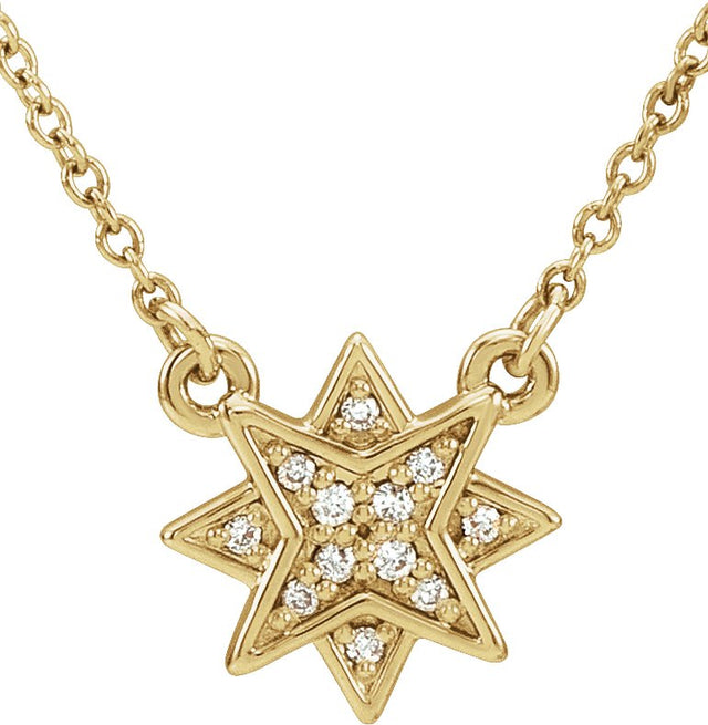 14K Gold Star Necklace - Yellow Gold