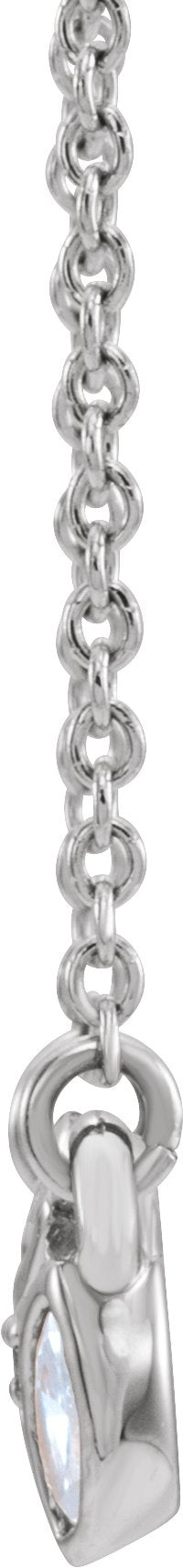 Platinum Marquise Natural Diamond Cluster Necklace - view 2